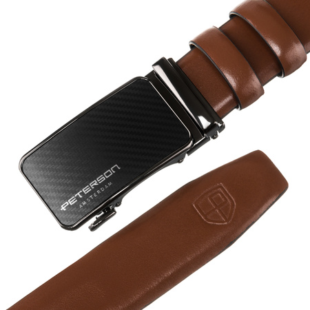 Pasek automat skórzany PTN A002 Brown