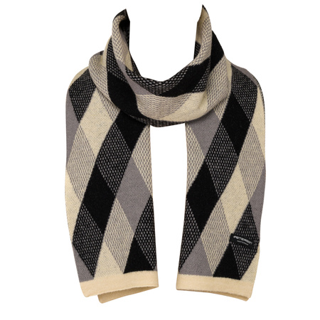 Large Men's Diamond-Patterned Scarf Peterson PTN SA100-04 Black
