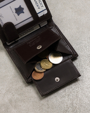 Men's leather wallet N0036-P-SCR D.Brown