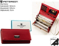 Portfel damski skóra naturalna+PU PTN PS401-HNL Red