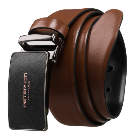 Gift Set: Reversible Men's Leather Belt + 2 Buckles PTN KL-B001 Peterson