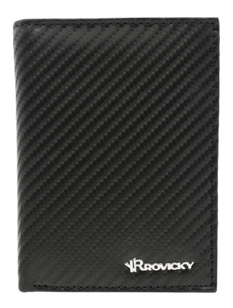 Zestaw prezentowy męski:  skórzany portfel + brelok ROVICKY R-PK5-N4-7003 BLACK