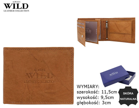 Portfel męski skórzany AW-N6-MAL Tan