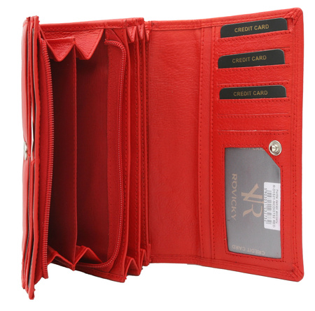 Portfel damski skórzany na blistrze R-D1521-NCD-BL Red
