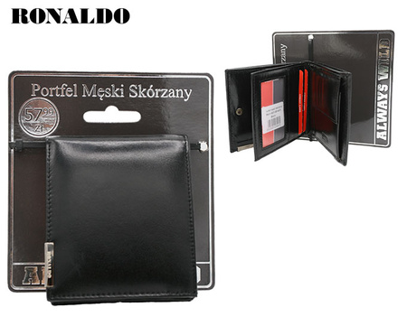 Men's leather wallet RM-01-BCF-BP Black