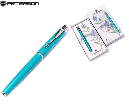Długopis w pudełku Peterson PTN 222-GB Turquoise-Silver