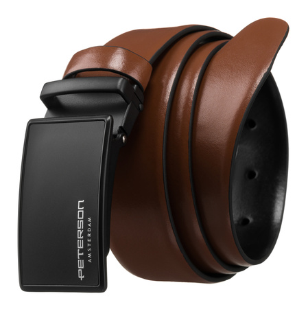 Gift Set: Reversible Men's Leather Belt + 2 Buckles PTN KL-B004 Peterson