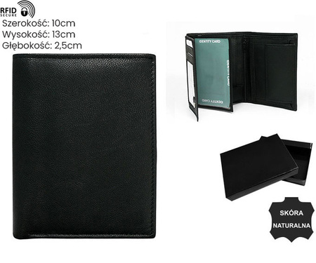 Men's leather wallet N4-GTN-RFID-NL BLACK