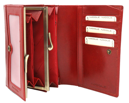 WOMEN'S LEATHER PORTFOLE F9661 RED