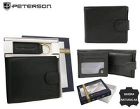 Zestaw skórzany portfel i brelok PETERSON PTN SET-M-N994L-D