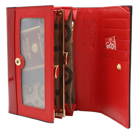 Portfel damski skórzany PTN 1N-445 Red+Black