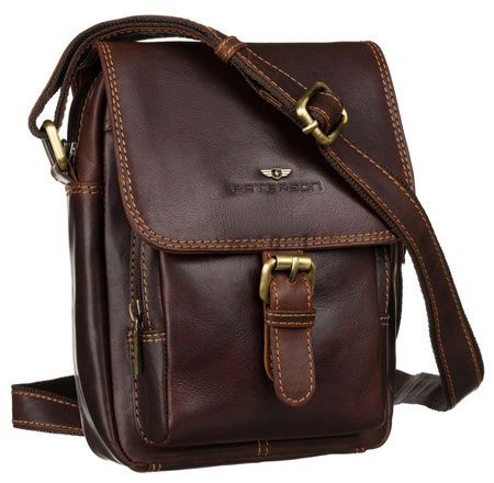 PTN TB-012-COM COGNAC leather bag