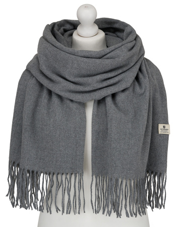 Large Women's Plaid Scarf with Fringes by Peterson SP100 Grey