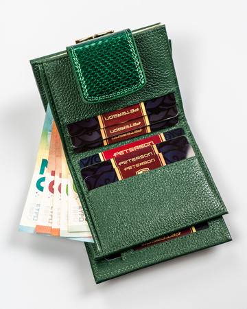 Portfel damski skórzany PTN 42329-DSL Green