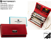 Portfel damski skóra naturalna+PU PTN PS122-HNL Red