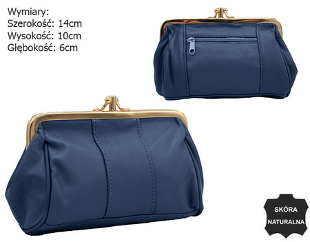 Portmonetka skórzana K09 D.Blue