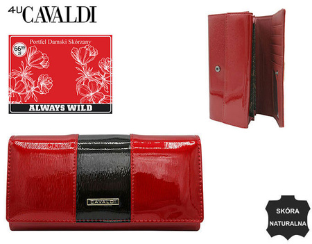 Portfel damski skórzany na blistrze H22-3-SH9-BL Red