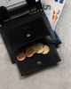 Men's leather wallet N4-RVT-6887 Black+Navy