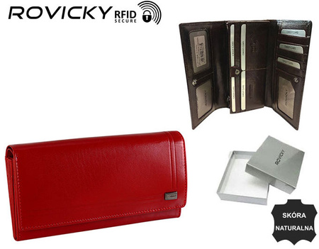 Portfel damski skórzany RFID Rovicky CPR-8787-BAR