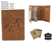 A men's wallet made of natural nubuck leather for horse enthusiasts Always Wild N4-CHM-HORSE