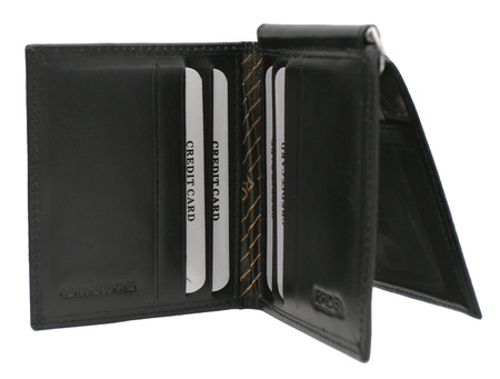 A compact men's money clip made of genuine leather CPR-12-NBAR Black