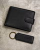 Zestaw prezentowy męski: portfel i brelok ze skóry eko ROVICKY R-SET-M-N003L-PUA