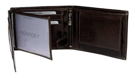 Portfel skórzany RFID ROVICKY N61-RVT D.Brown