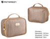A glitter cosmetic bag with a handle PTN KOS-L03-B Gold Rose Peterson