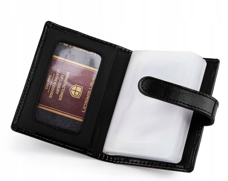 Skórzane etui na dokumenty PTN BP-BC-102 Black