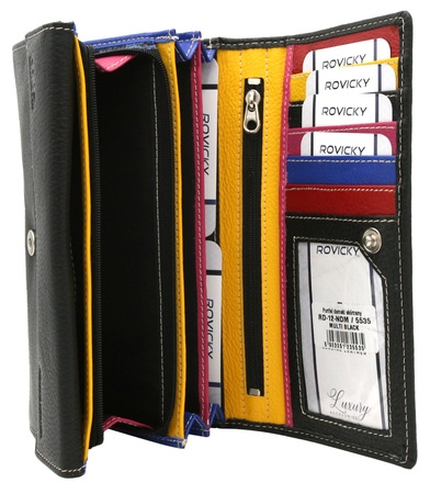 Portfel damski skórzany RD-12-NDM Multi Black