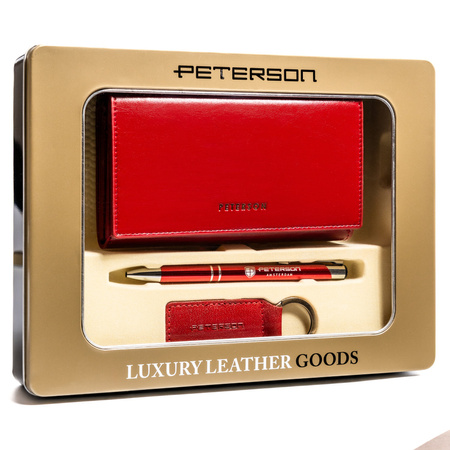 Peterson zestaw prezentowy: portfel, długopis i brelok PTN ZD21
