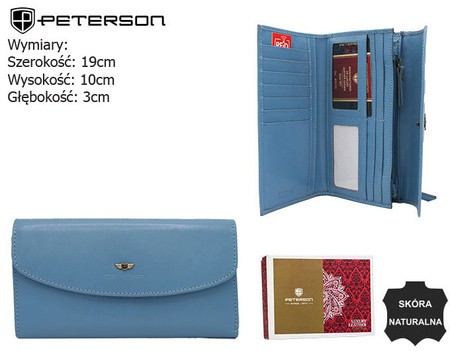 Portfel damski skórzany PTN 2537-BO Blue