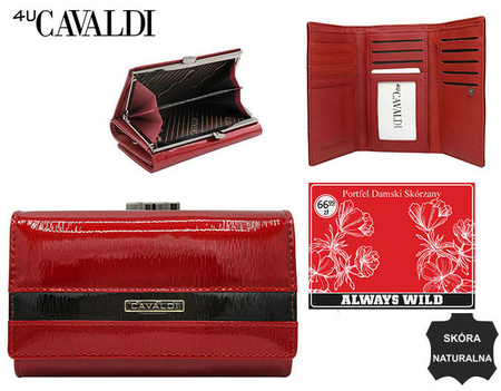 Portfel damski skórzany na blistrze H23-2-SH9-BL Red