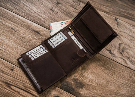 RFID Men's leather wallet adorned with a dog engraving Always Wild N4-CHM-DOG