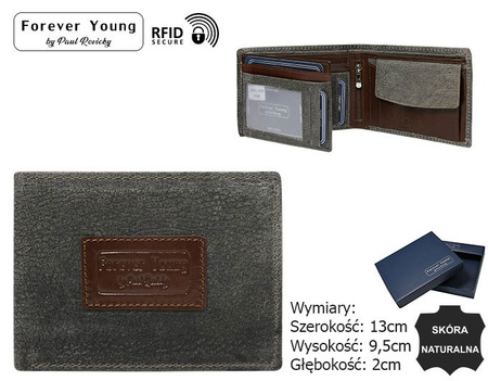 Portfel skórzany RFID FOREVER YOUNG N951-VTP Gray