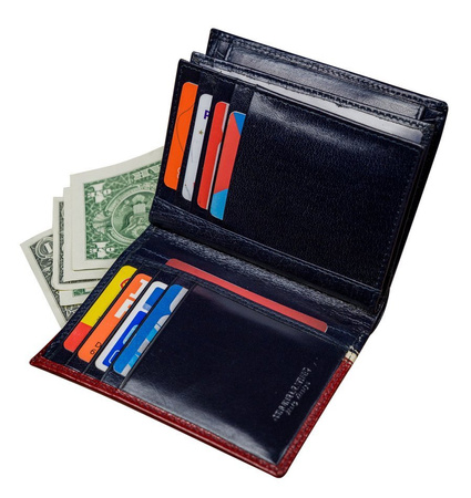 Portfel skórzany RFID ROVICKY 331-RBA-D BLACK-RED