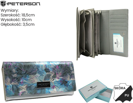 Portfel skóra + PU PTN PX20-1-NPK Blue