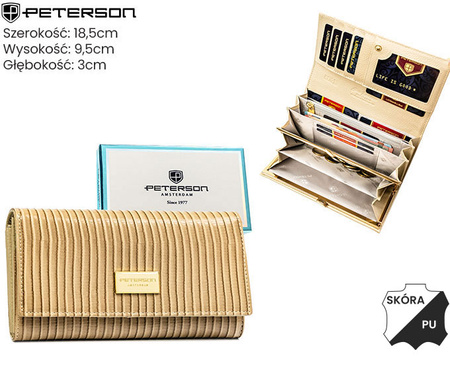 Portfel damski skóra+PU PTN PS122-CRV KHAKI