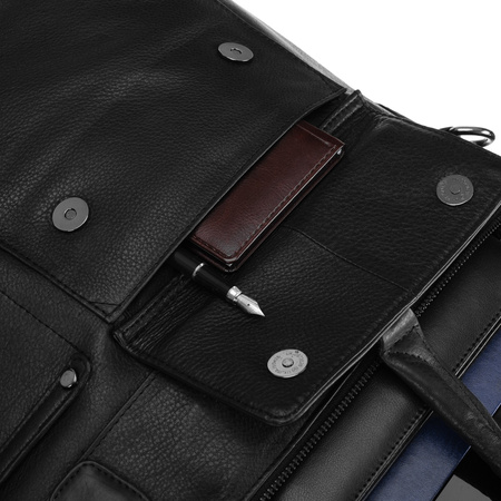 NO LOGO leather laptop bag LAP-15601-NDM-NL