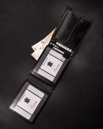 Portfel męski skórzany N992-RPVT-BL BLACK