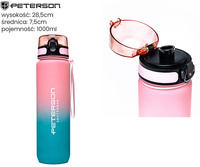 Bidon 1000ml PTN HY-003-1L Pink-Blue