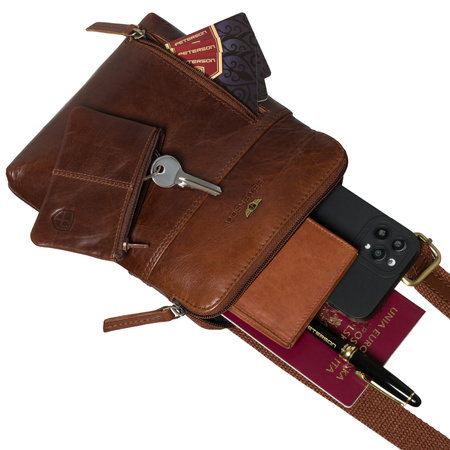 Torba skórzana + Etui PTN 1902-TUM Brown