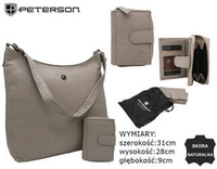 Torba skórzana+portfel PETERSON PTN 6104-DS