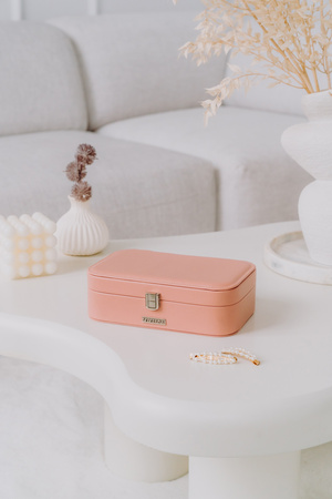 A jewelry box made of eco-leather PTN SZK-05 Pink