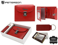 Zestaw prezentowy: portfel i brelok skórzane PETERSON PTN SET-D-19-KCS