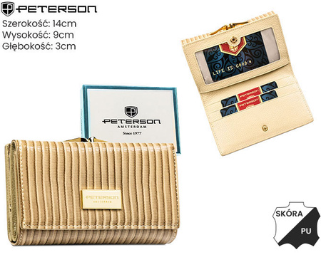 Portfel damski skóra+PU PTN PS108-CRV Khaki