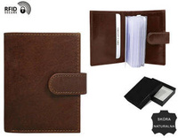 Leather card case TW-04-VT-NL BROWN