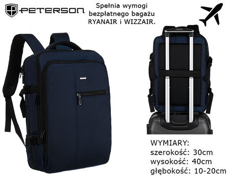 Plecak z poliestru PETERSON PTN PL-FK02 Navy