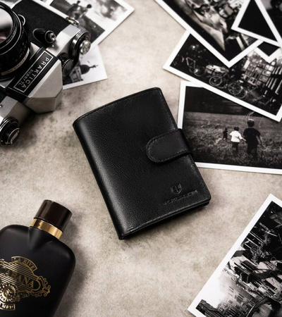 Men's Gift Set: Genuine leather wallet and leather keyring PETERSON PTN SET-M-1542L-GVT preent leather wallet and key ring set
