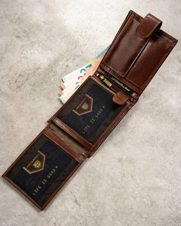 Zestaw prezentowy: skórzany portfel, etui ii brelok PETERSON PTN SET3-N992L-VT